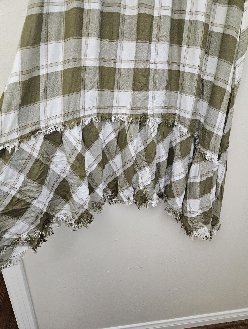 Cato Olive Green Plaid Tiered Maxi Skirt - Casual Boho Style - Picture 4 of 13